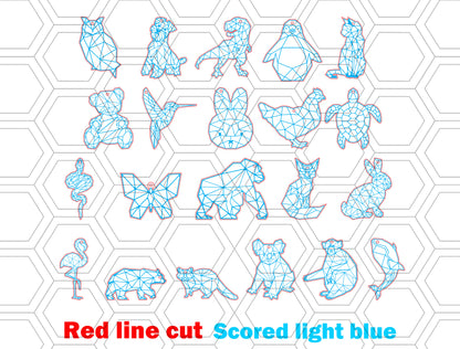 Geometric Animal Earring SVG Bundle Laser Cut File for xTool and LightBurn