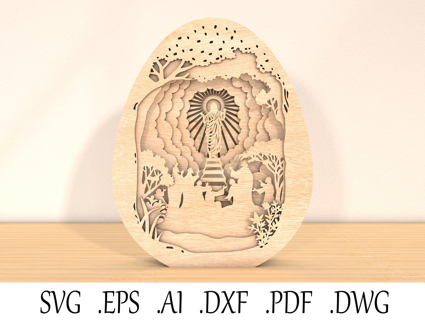 26 Easter Multilayer Bundle Laser Cut File | Christian & Bunny Decor | Glowforge, xTool, LightBurn, etc.