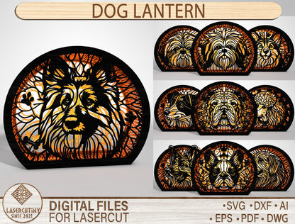 DIY Dog Lantern SVG Bundle Laser Cut File for xTool, Glowforge, or LightBurn