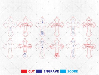 Nativity Cross Ornament SVG Bundle Christian Christmas Desig 5