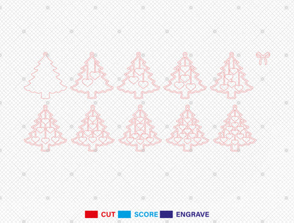 Personalized Family Christmas Tree Ornament SVG with Names 11