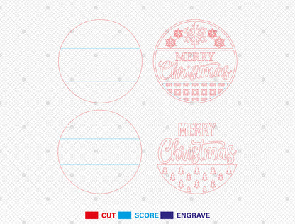 Merry Christmas Round Door Sign SVG 8