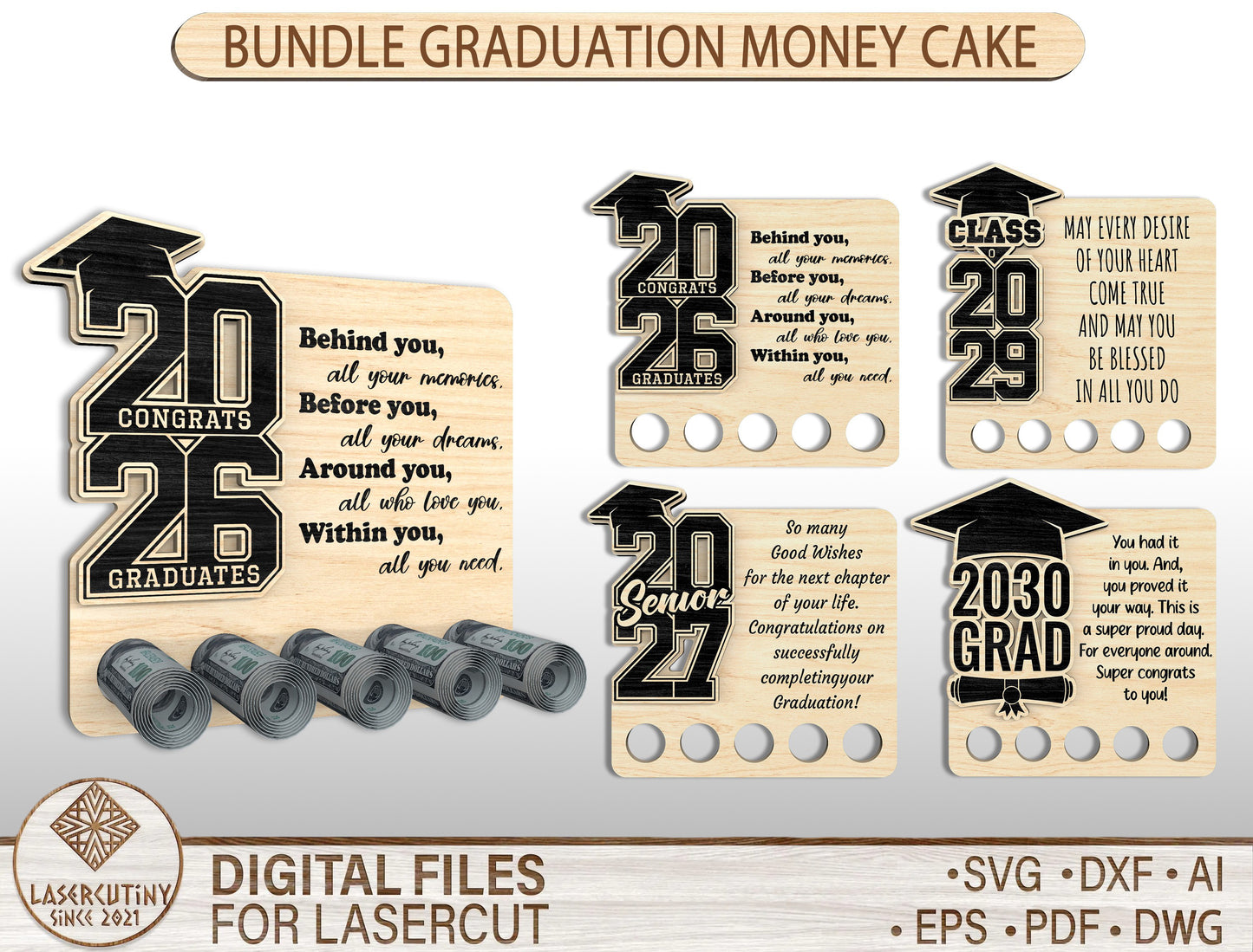 Graduation Money Holder SVG Bundle for xTool and Glowforge