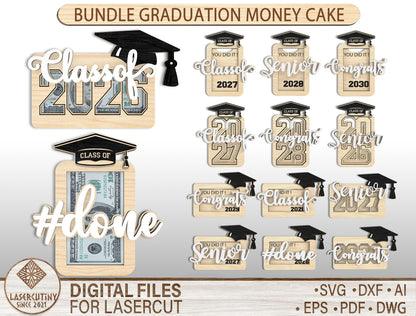 Graduation Money Holder SVG Bundle for LightBurn and Glowforge