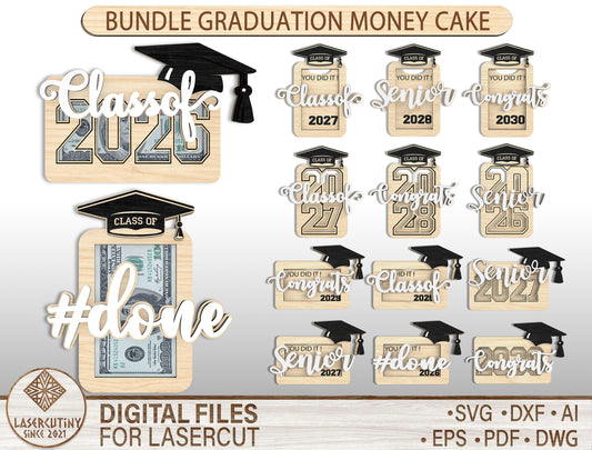 Graduation Money Holder SVG Bundle for LightBurn and Glowforge