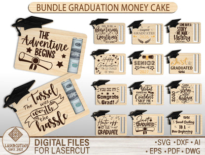 Graduation Money Holder SVG Bundle Laser Cut File for xTool and Glowforge