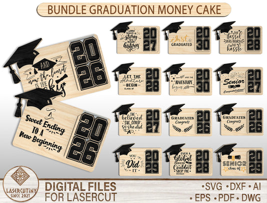 Graduation Money Holder SVG Bundle for xTool and LightBurn