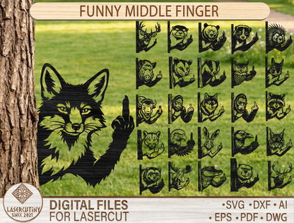 Funny Middle Finger SVG Peeking Animal Bundle