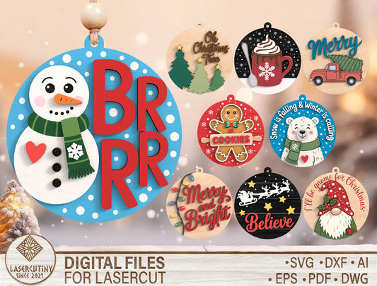 Christmas Sayings Ornament SVG Bundle 1