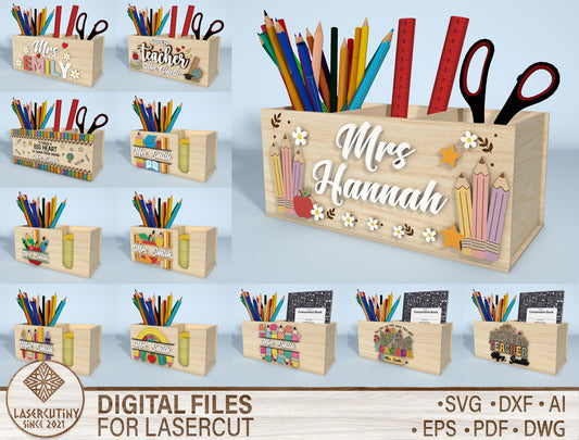 Personalized en Holder SVG Bundle for Glowforge and xTool