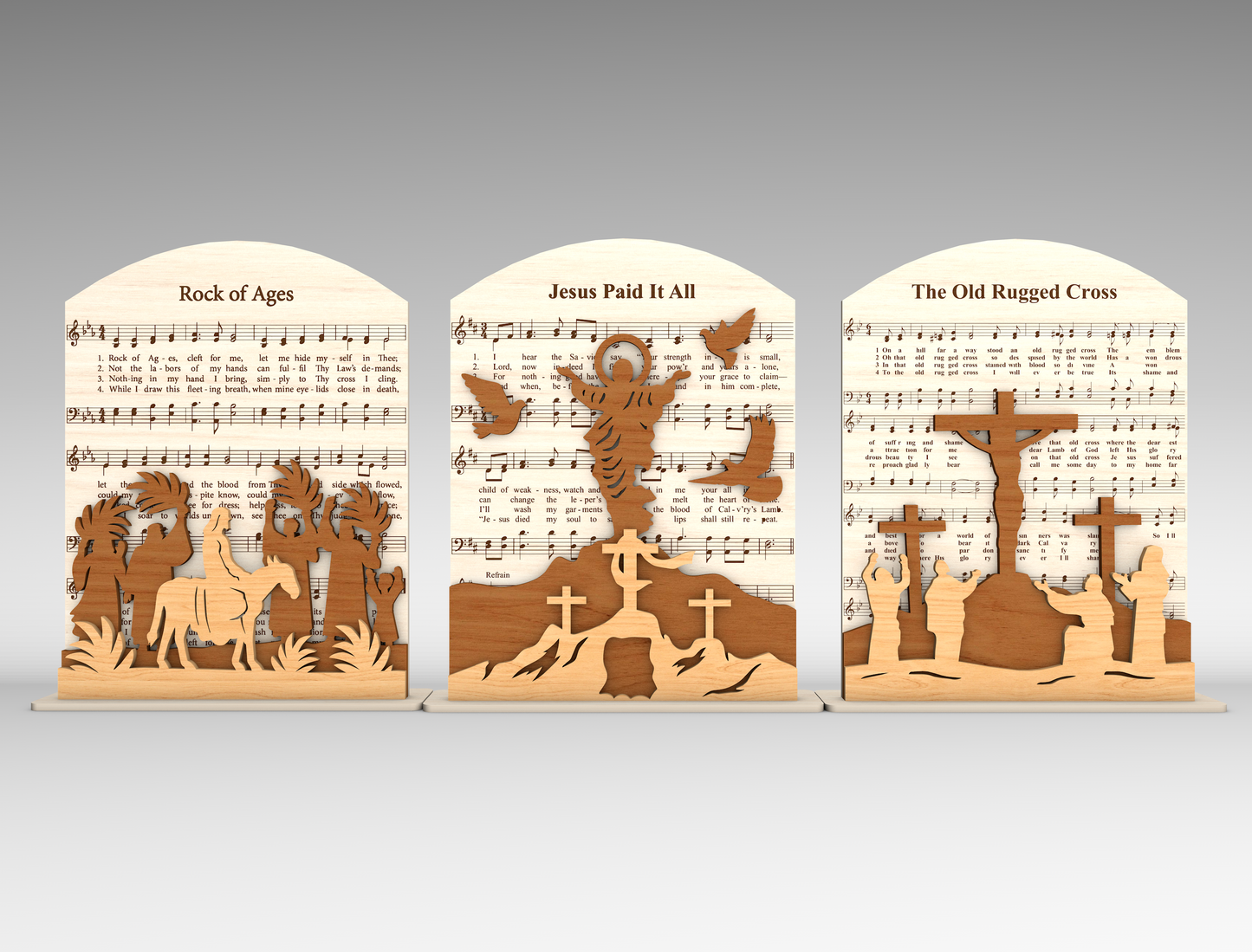 Arched Cross Panel Set SVG Easter Freestanding for Glowforge and xTool