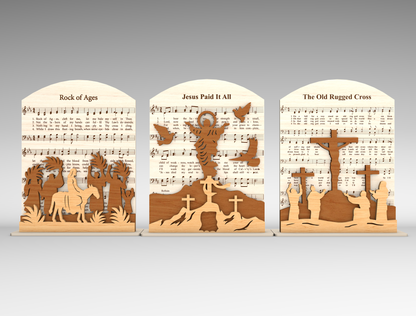 Arched Cross Panel Set SVG Easter Freestanding for Glowforge and xTool