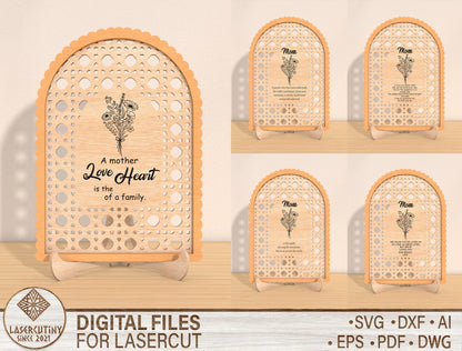 Mother's Day Floral Arch Sign SVG Bundle for Glowforge and xTool