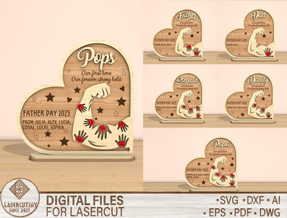 Father's Day Strength Heart Sign SVG Laser Cut File for Glowforge and LightBurn