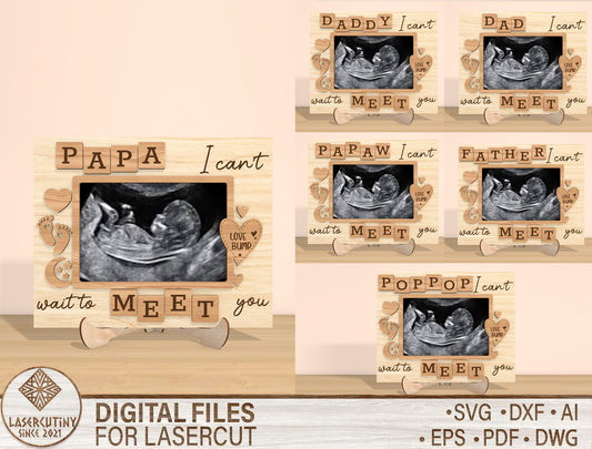 Pregnancy Ultrasound Photo Frame SVG Bundle Laser Cut File for Glowforge and xTool