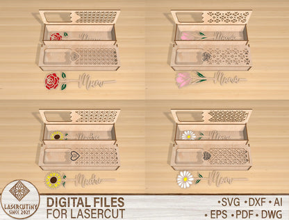 Mother’s Day Floral Gift Box SVG Laser Cut File for Glowforge