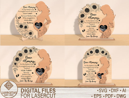 Pregnancy Ultrasound Photo Frame SVG Mother's Day for Glowforge