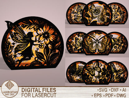Fairy Lantern SVG Bundle Laser Cut File for Glowforge and LightBurn