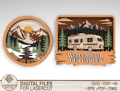 Camping Multilayer SVG Bundle for Glowforge and xTool