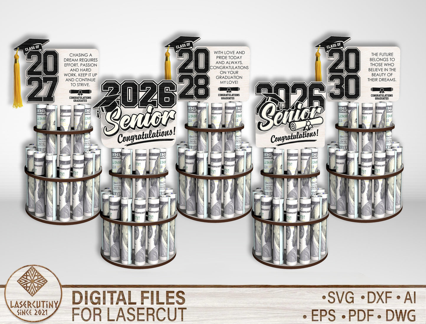 Graduation Money Cake SVG Bundle for xTool and LightBurn