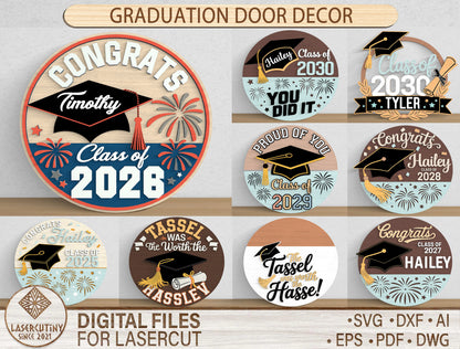 Personalized Graduation Door Decor SVG for Glowforge and LightBurn