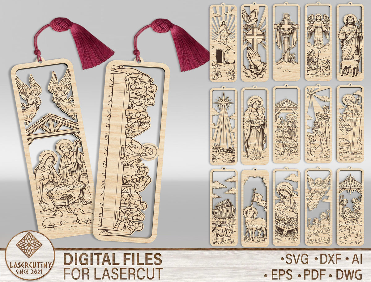 Christmas Nativity Bookmark SVG Bundle Christian Laser Cut Files
