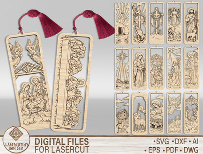 Christmas Nativity Bookmark SVG Bundle Christian Laser Cut Files