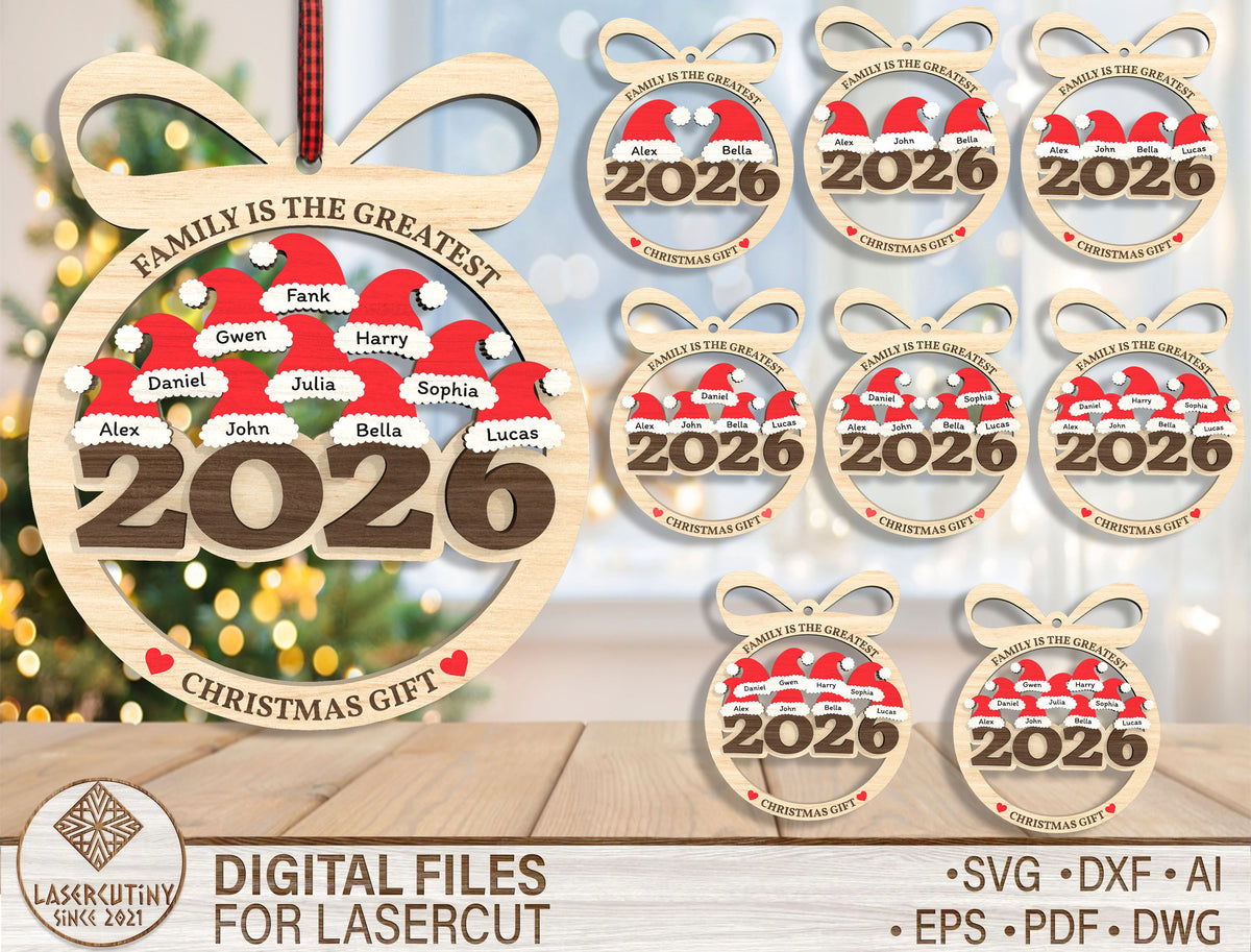 Family Is The Greatest Christmas Gift Ornament SVG Bundle 1