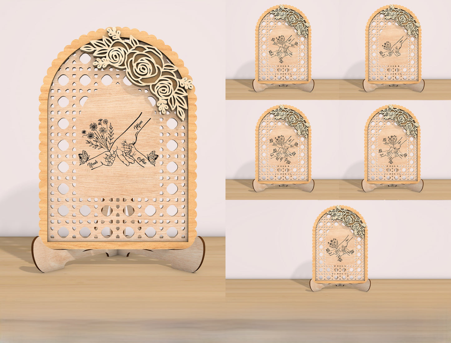 Personalized Mom Floral Arch Sign SVG for Glowforge and LightBurn