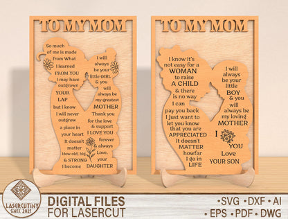 Mom Definition Sign SVG Bundle for LightBurn and Glowforge