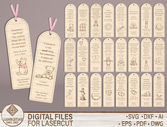 Engraved Quote Bookmark SVG File for LightBurn Glowforge