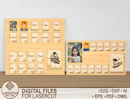 School Years Photo Frame SVG for LightBurn and Glowforge