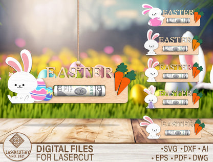Easter Bunny Money Holder SVG Cash Holder Gift for xTool and Glowforge