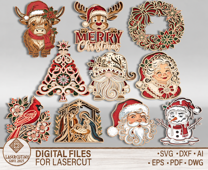 Christmas Character Wood Cutout SVG Bundle 1