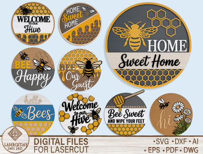 Welcome To Our Hive SVG Laser Cut File Bundle for Glowforge and LightBurn