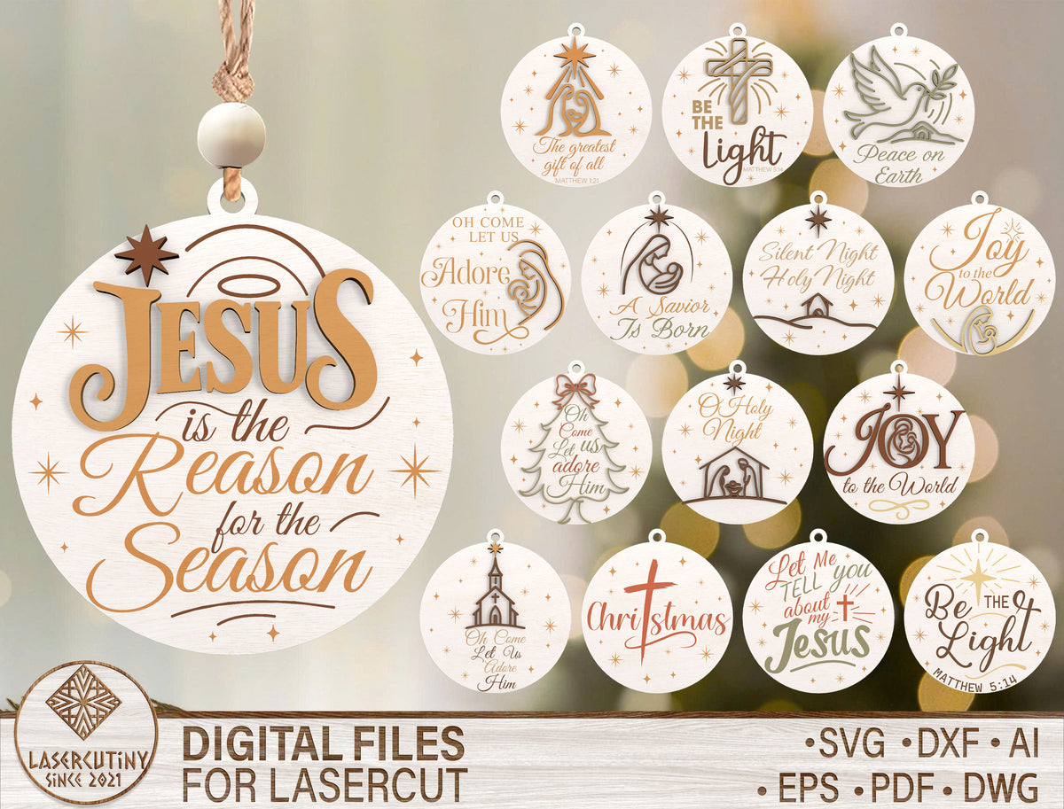 Christian Christmas Ornament SVG Bundle 1