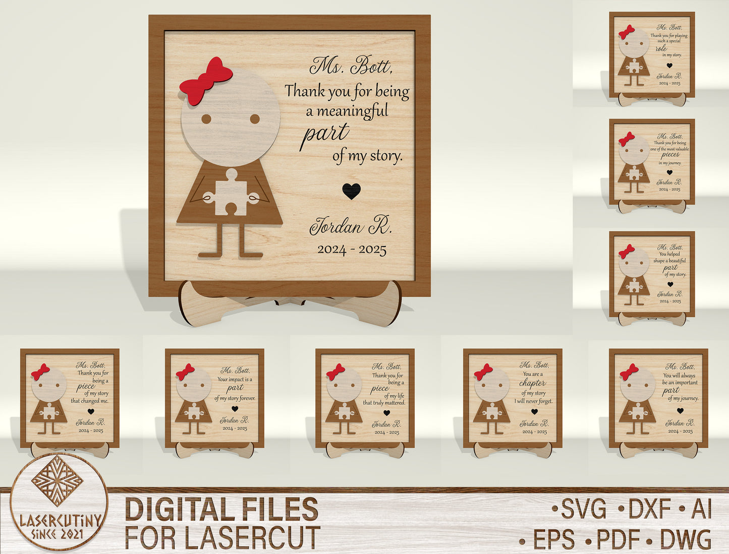 Teacher Appreciation Table Sign SVG Laser Cut File for Glowforge and xTool