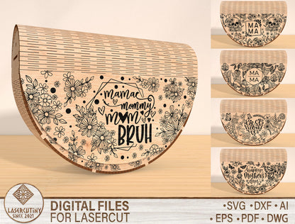 Mother's Day Floral Wooden Chest SVG Bundle for Glowforge and xTool