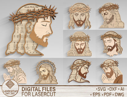 Jesus Crown of Thorns SVG 9 Christian Art Designs for Glowforge and xTool