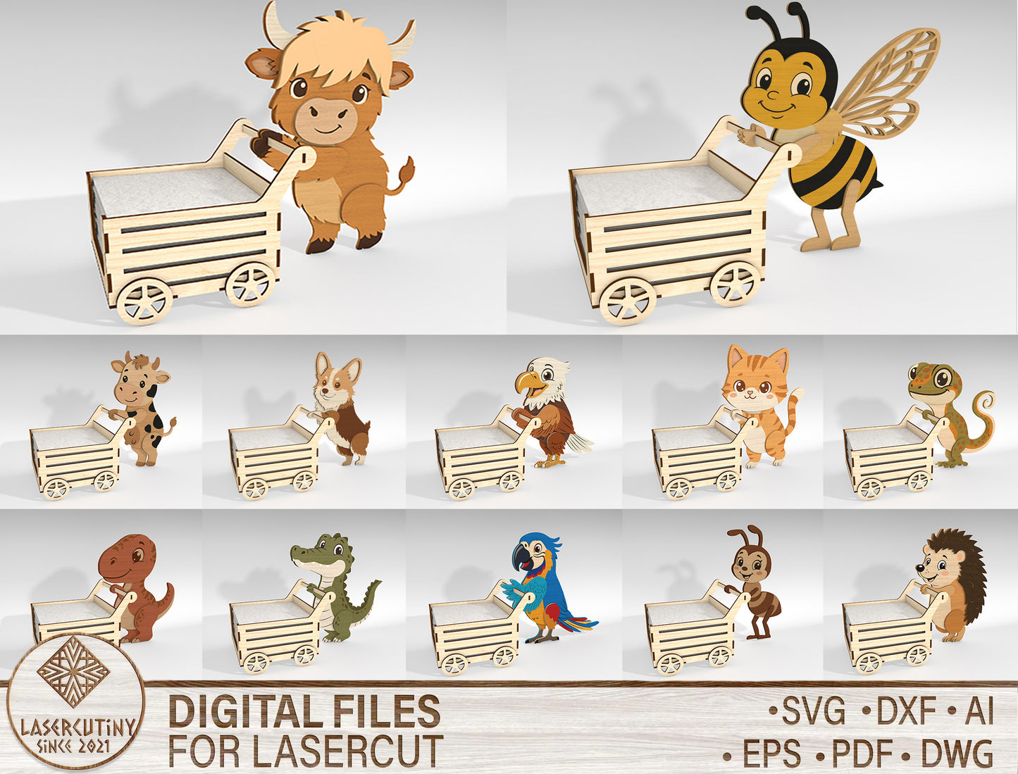 Animal Napkin Holder SVG Bundle for xTool and Glowforge