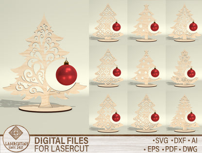 Personalized Photo Christmas Tree Ornament Laser Cut File | Ready to Cut | Glowforge, xTool, LightBurn, etc.