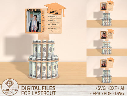 Graduation Money Cake Photo Frame SVG for Glowforge and LightBurn
