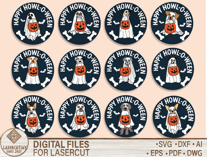 Happy Howloween Dog Door Sign SVG Laser Cut File for Glowforge