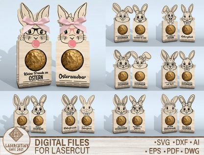 Easter Bunny Chocolate Holder SVG Bundle 18 Designs for Glowforge