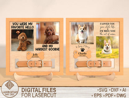 Dog Collar Memorial Frame SVG Laser Cut File for Glowforge