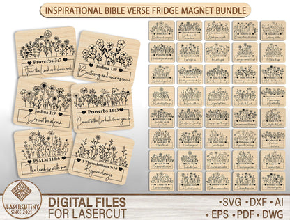 Inspirational Bible Verse Fridge Magnet SVG Bundle for Glowforge and xTool