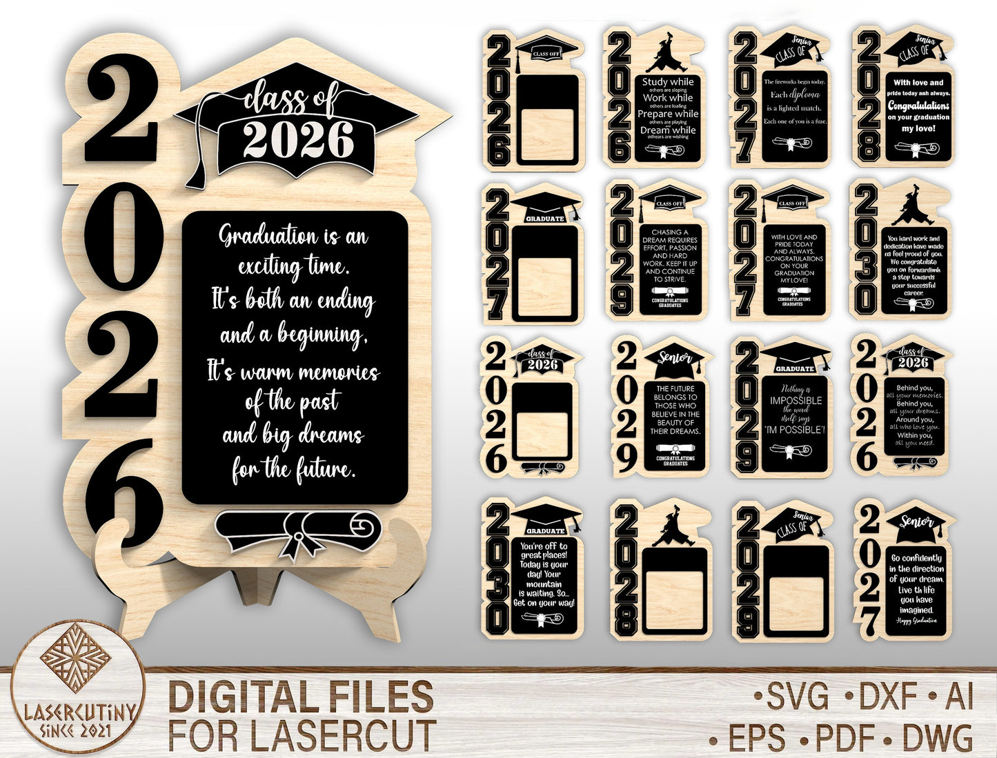 Graduation Quote Tabletop Sign SVG for LightBurn and Glowforge
