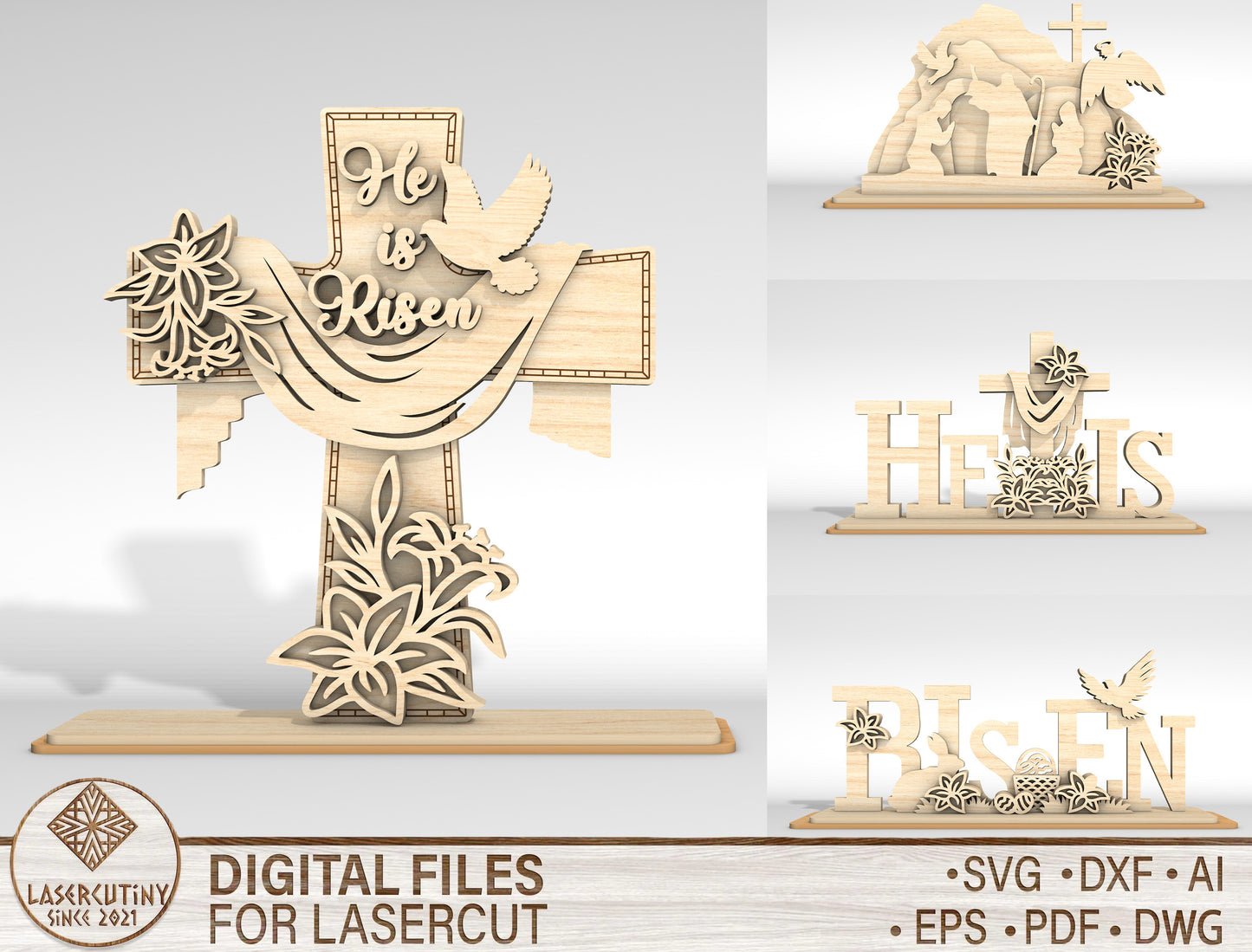 Christian Tabletop Cross Faith Decor SVG Bundle for LightBurn and xTool