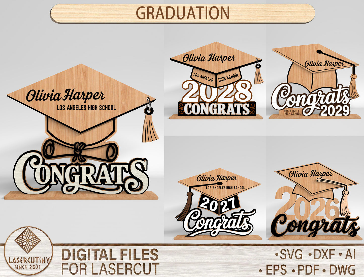Personalized Graduation Table Sign SVG for xTool and Glowforge
