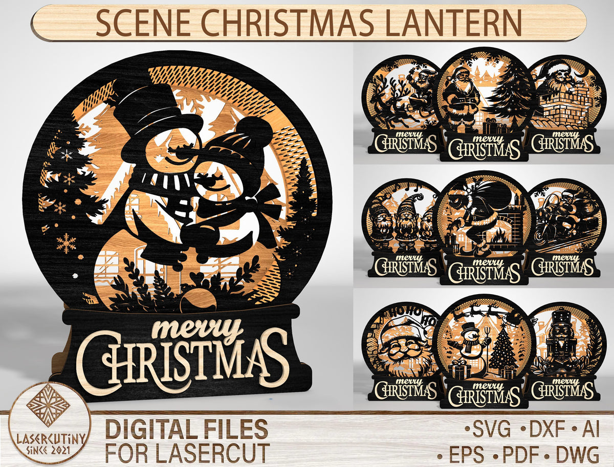 Christmas Scene Lantern SVG Bundle 1